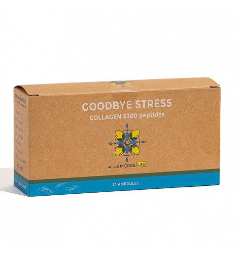 4 Lemons Goodbye Stress Collagen 3300 Peptides / Питьевой коллаген Goodbye Stress, 14 бутылочек