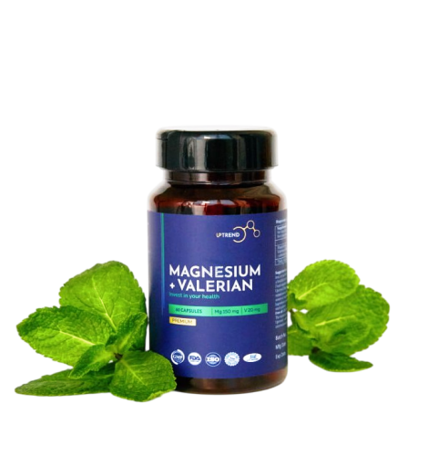 Uptrend Magnesium + Valerian Mg150+V20 / БАД Магний + Валериана, 500мг