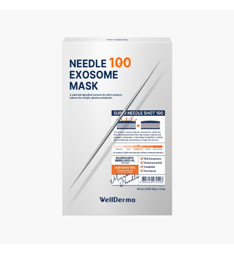 Wellderma Needle 100 Exosome Mask / Маска с экзосомами и микроиглами-спикулами, 5*25 мл